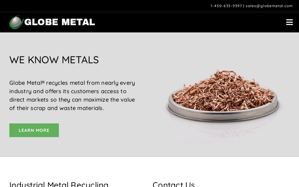 globemetal.com/ screen capture