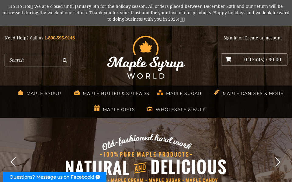 www.maplesyrupworld.com/ screen capture