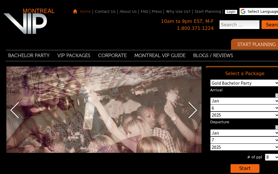 www.montrealvip.com/ screen capture