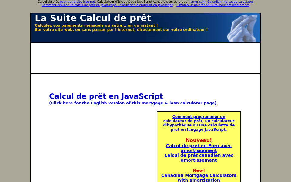 www.calcul-de-pret.com/ screen capture