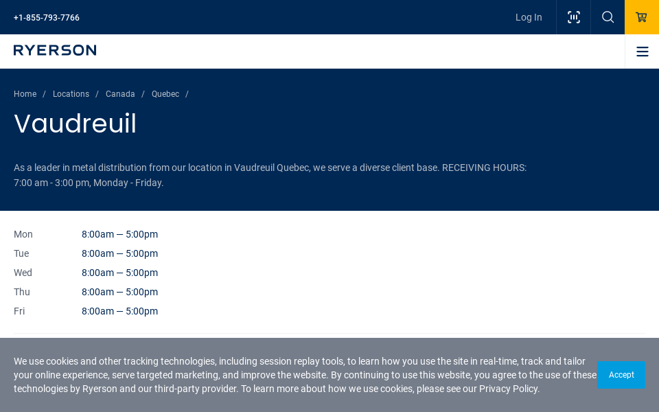 www.ryerson.com/locations/canada/quebec/vaudreuil screen capture
