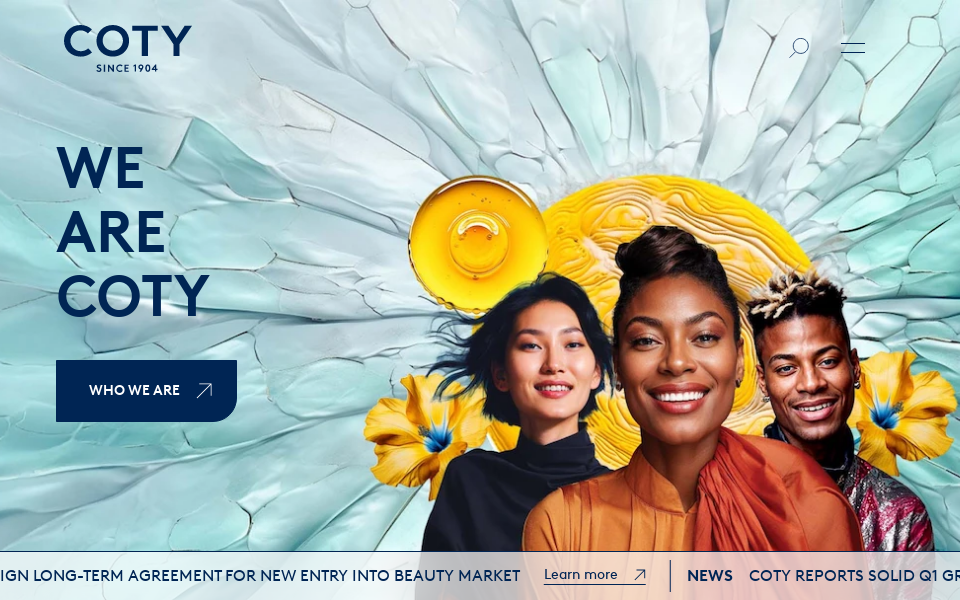 www.coty.com/ screen capture