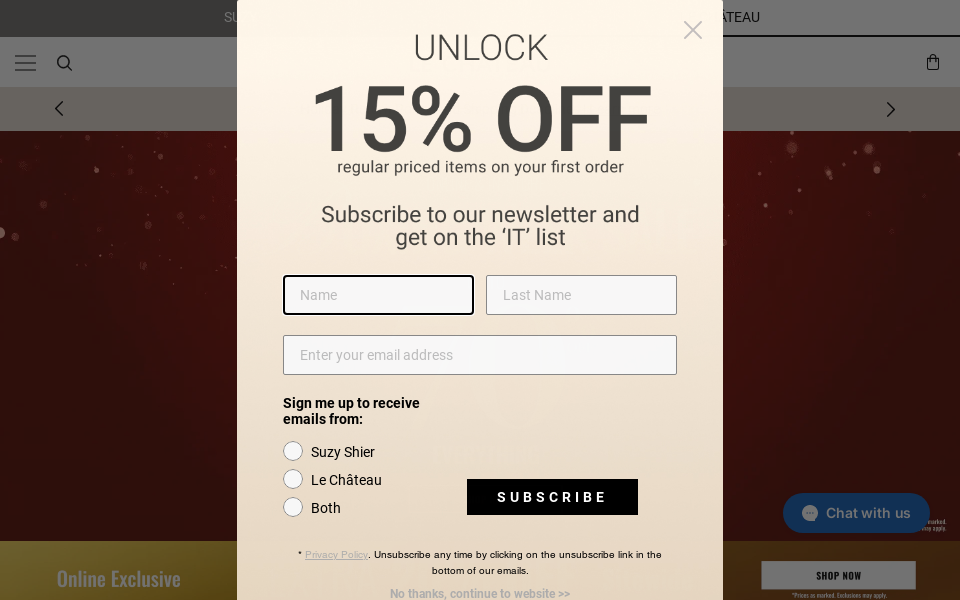 suzyshier.com/pages/le-chateau screen capture