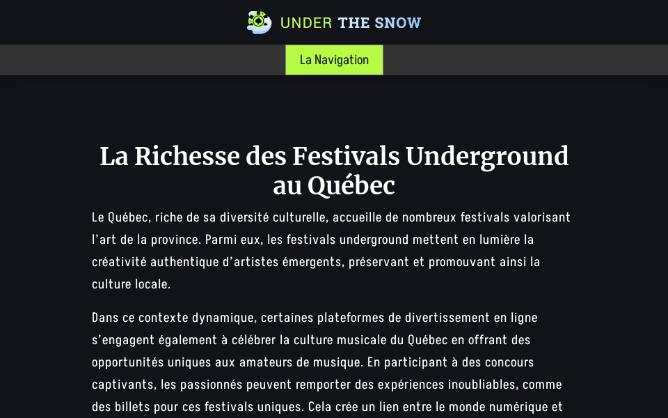 www.underthesnow.ca/ screen capture