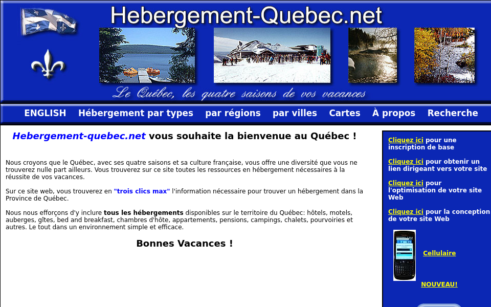 www.hebergement-quebec.net/ screen capture