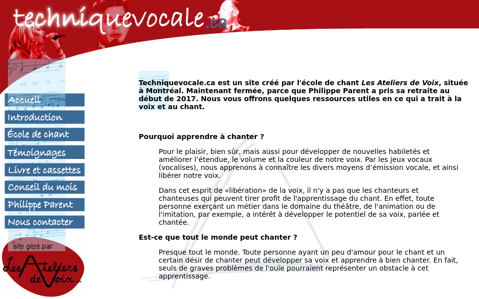 www.techniquevocale.ca/ screen capture