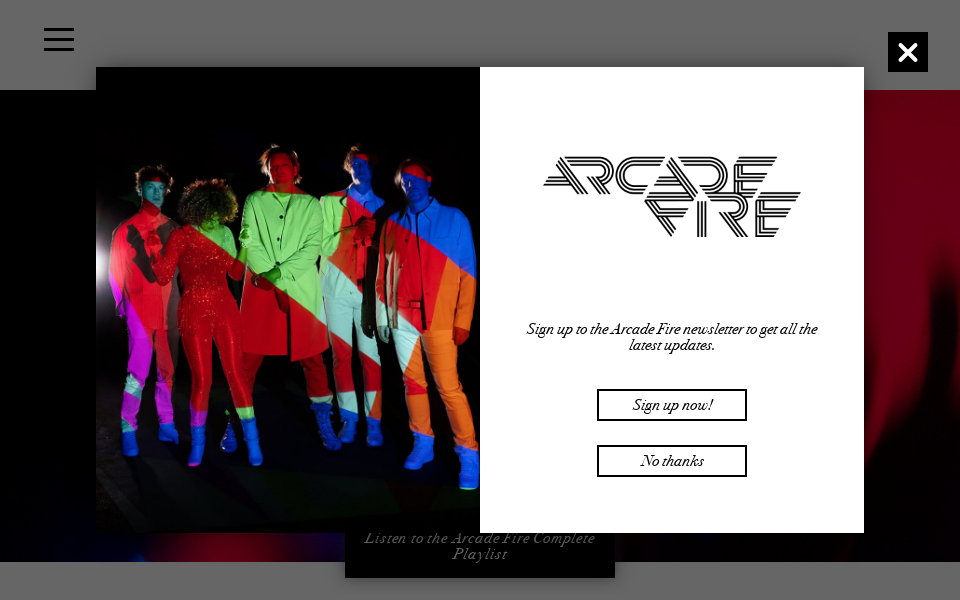 www.arcadefire.com/ screen capture