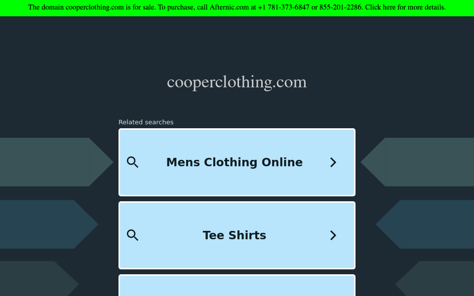www.cooperclothing.com/ screen capture