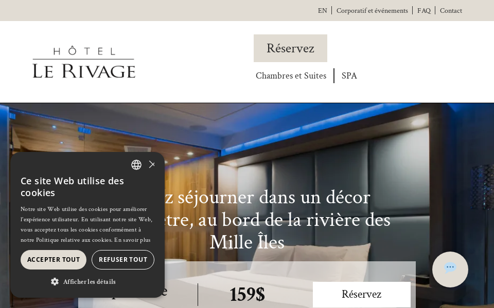hotellerivage.com/ screen capture