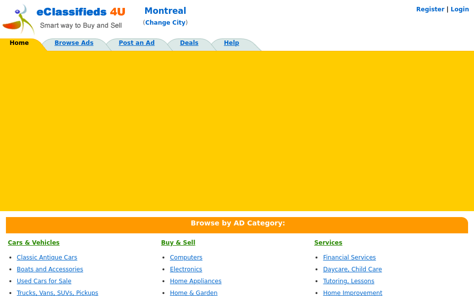 www.eclassifieds4u.com/montreal screen capture