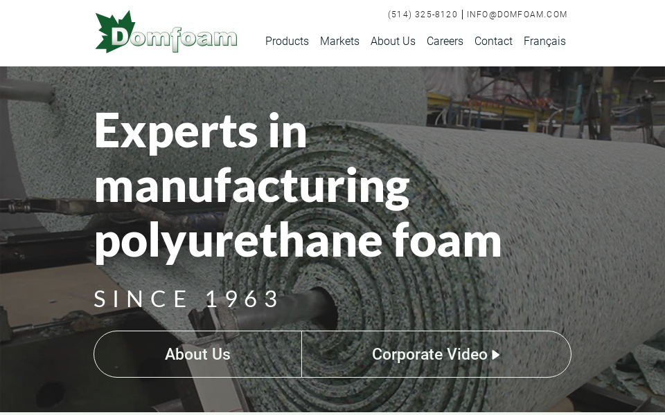 domfoam.com/ screen capture