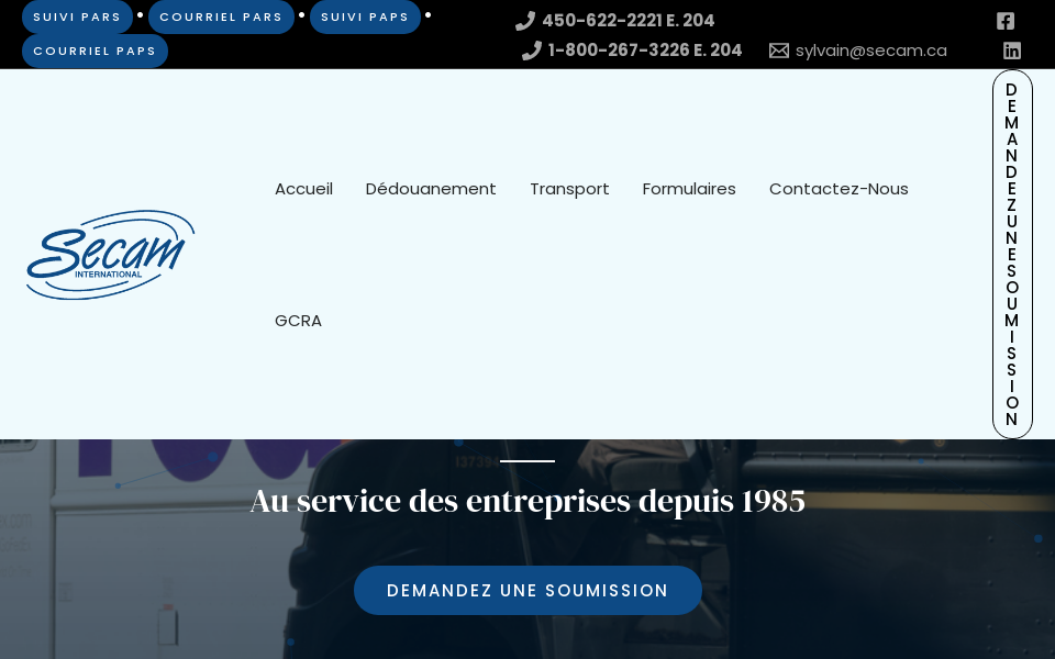 secam.ca/ screen capture