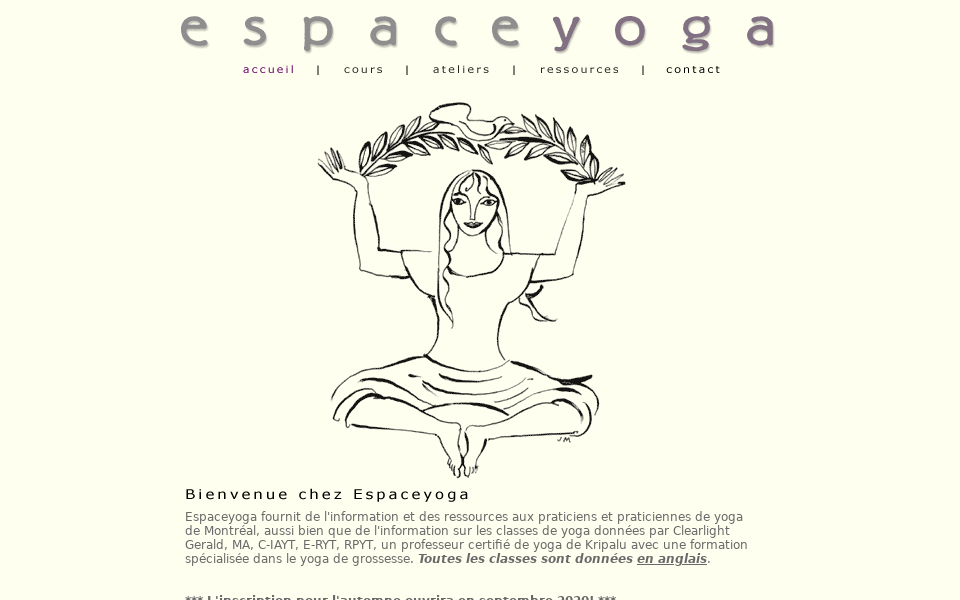 www.espaceyoga.com/ screen capture