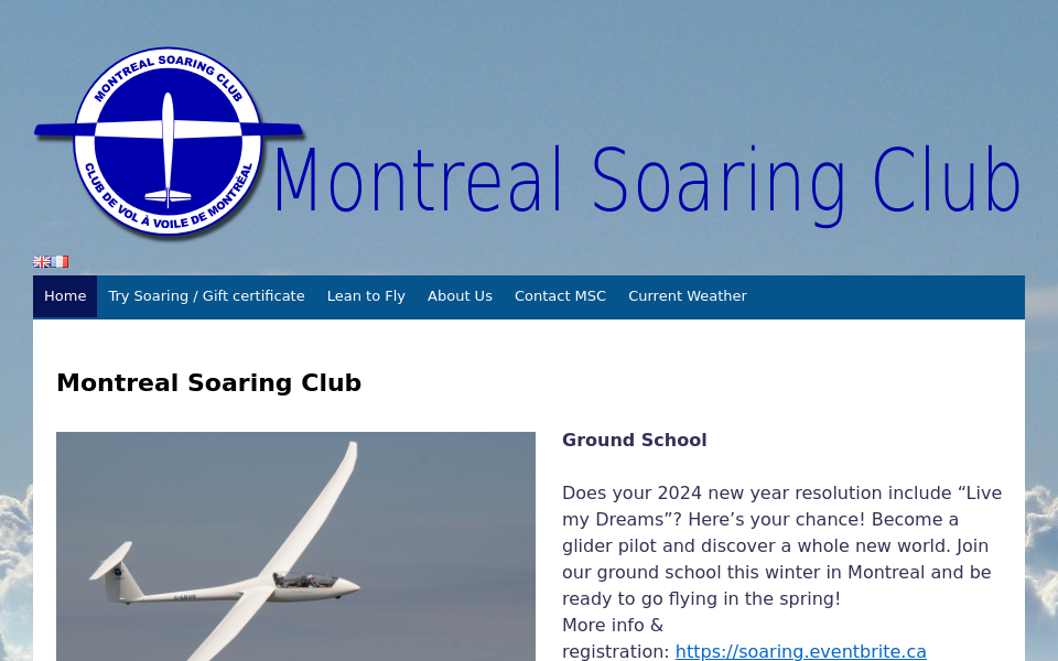 montrealsoaring.ca/ screen capture