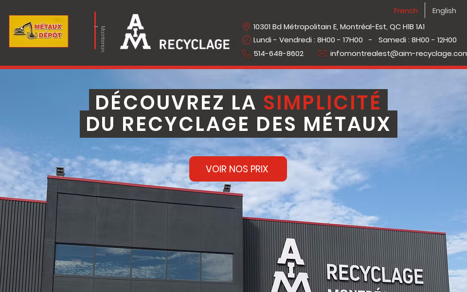www.aimrecyclage-montrealest.com/ screen capture