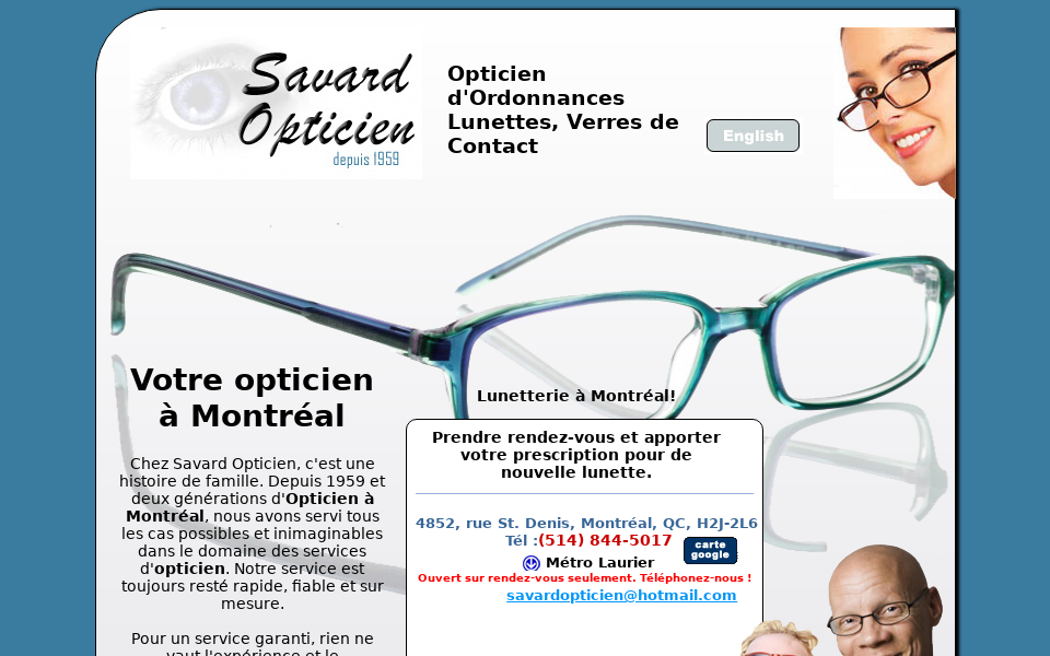 www.savardopticien.com/ screen capture