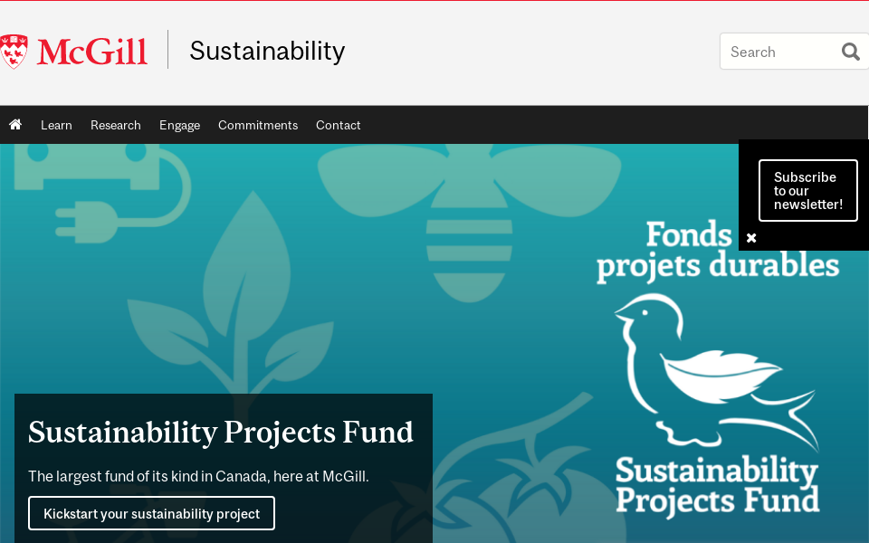 www.mcgill.ca/sustainability/ screen capture