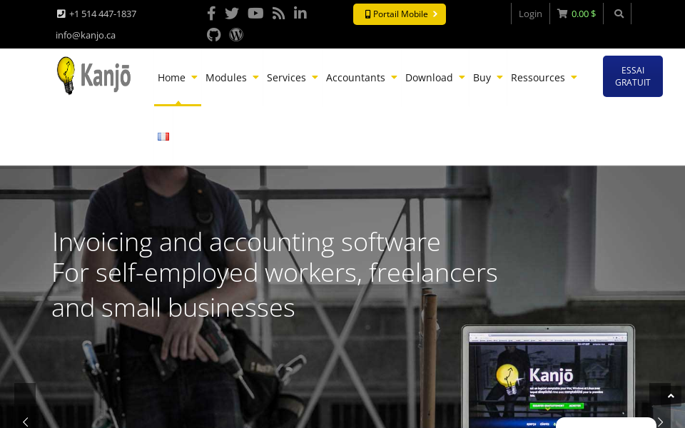 kanjo.ca/ screen capture