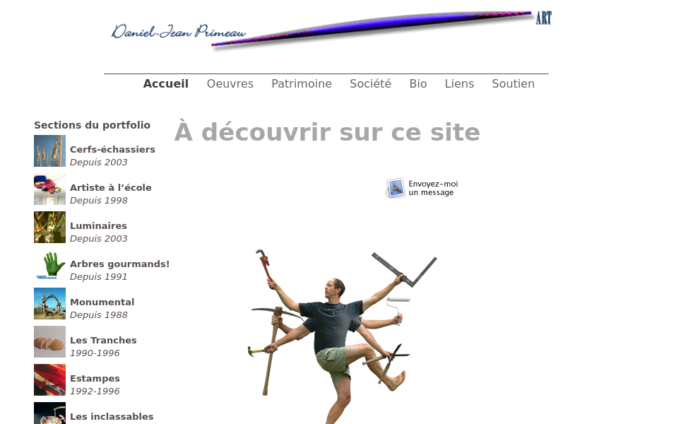 primeau.qc.ca/Daniel-Jean_Primeau_ARTISTE/Accueil.html screen capture