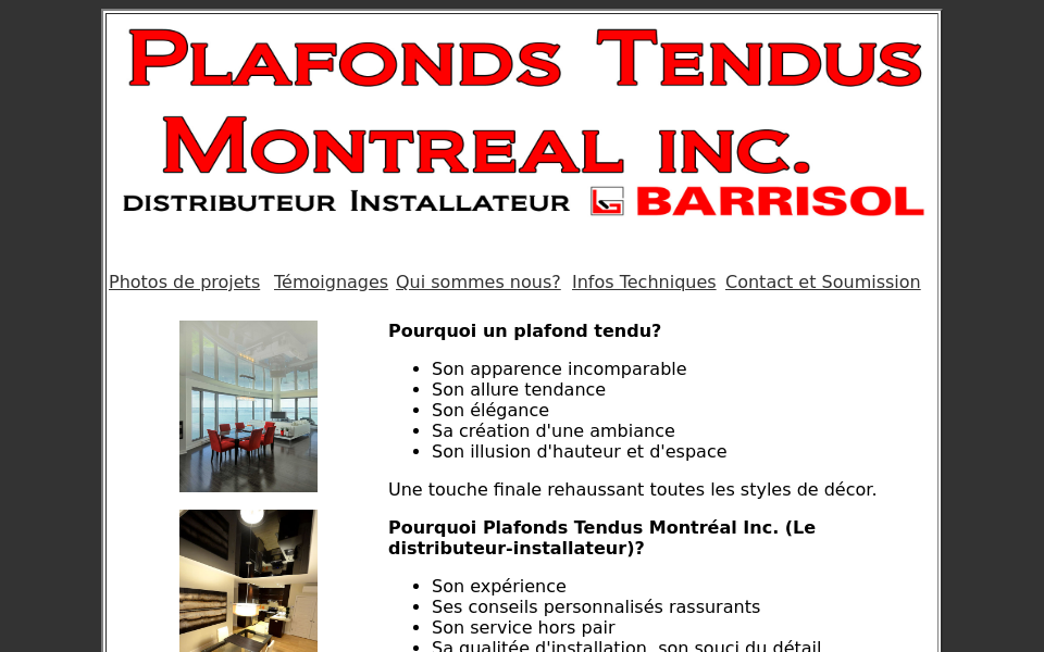 www.plafondstendusmontreal.com/ screen capture