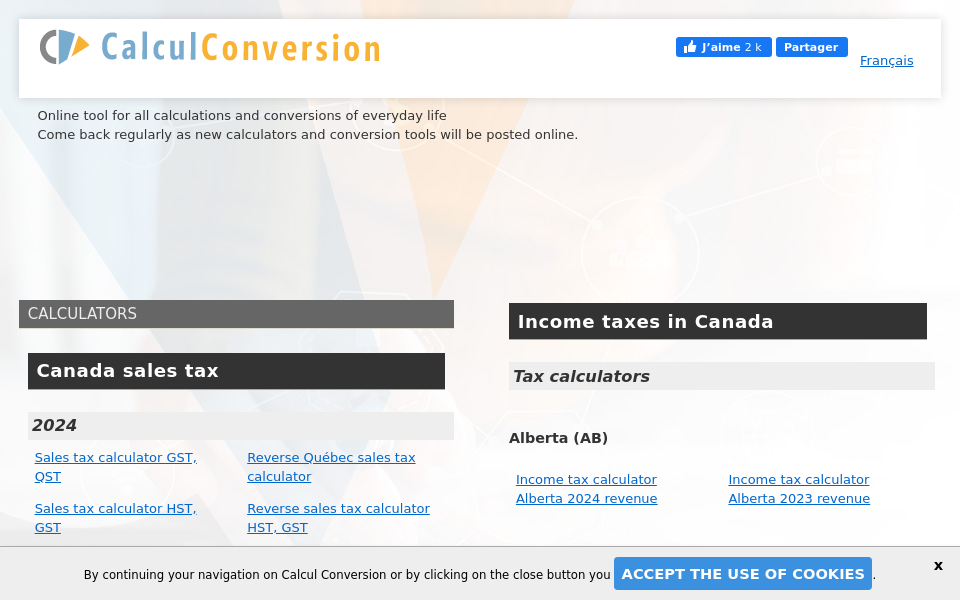 www.calculconversion.com/ screen capture