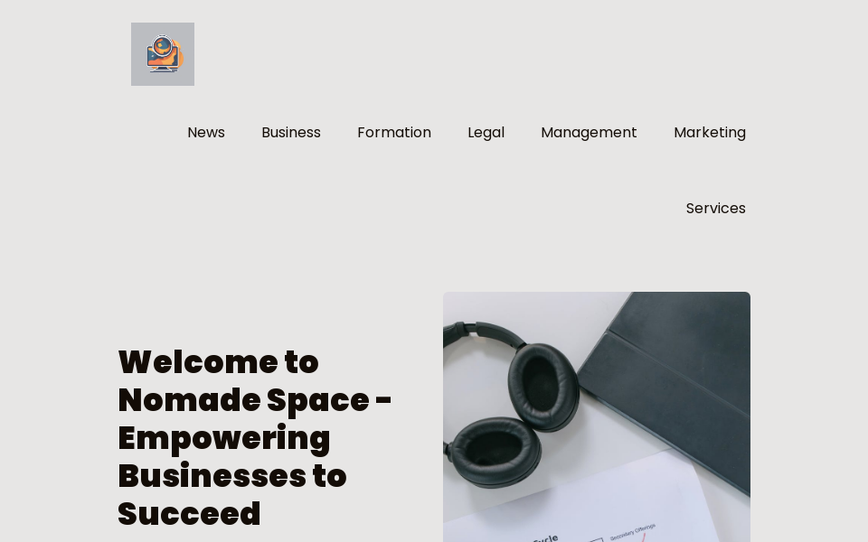 nomadespace.com/ screen capture