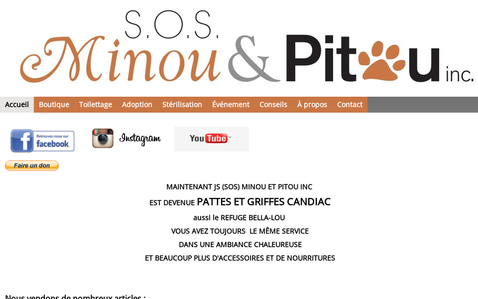 sosminouetpitou.ca/ screen capture