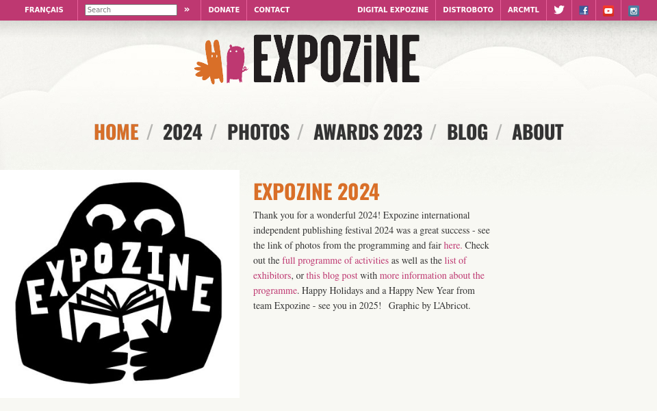 linktr.ee/expozine screen capture