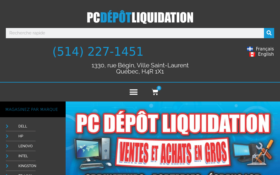 pcdepotliquidation.com/ screen capture