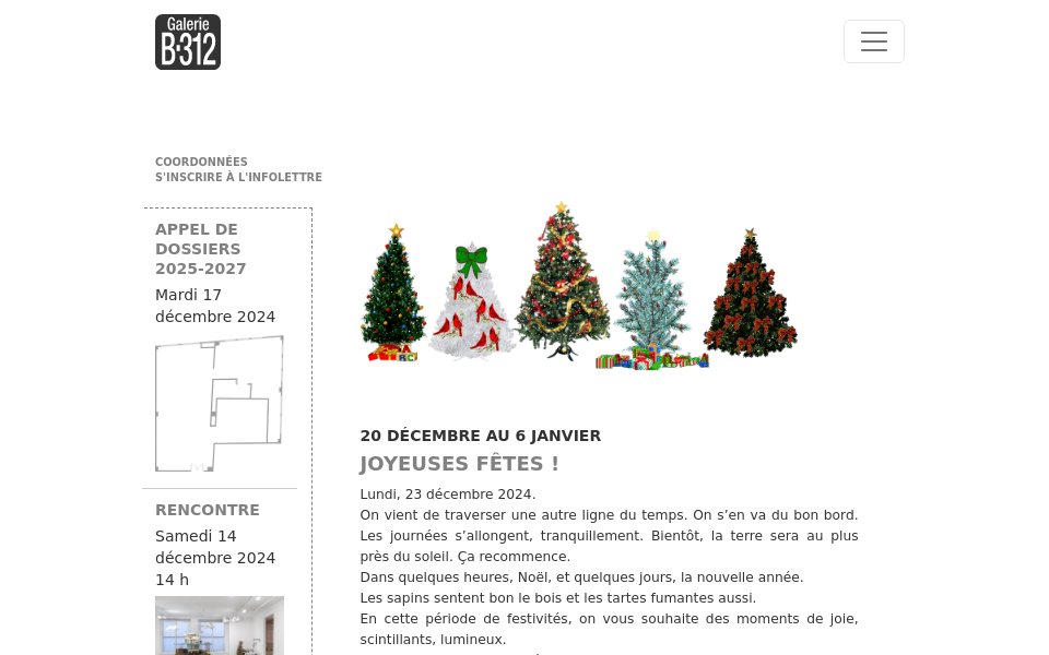 www.galerieb312.ca/ screen capture
