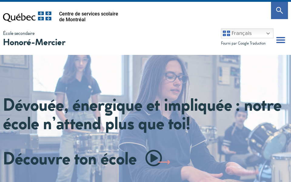 honore-mercier.csdm.ca/ screen capture