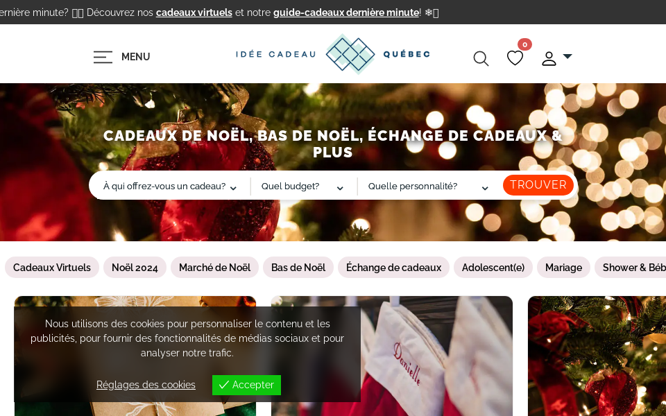 www.ideecadeauquebec.com/ screen capture