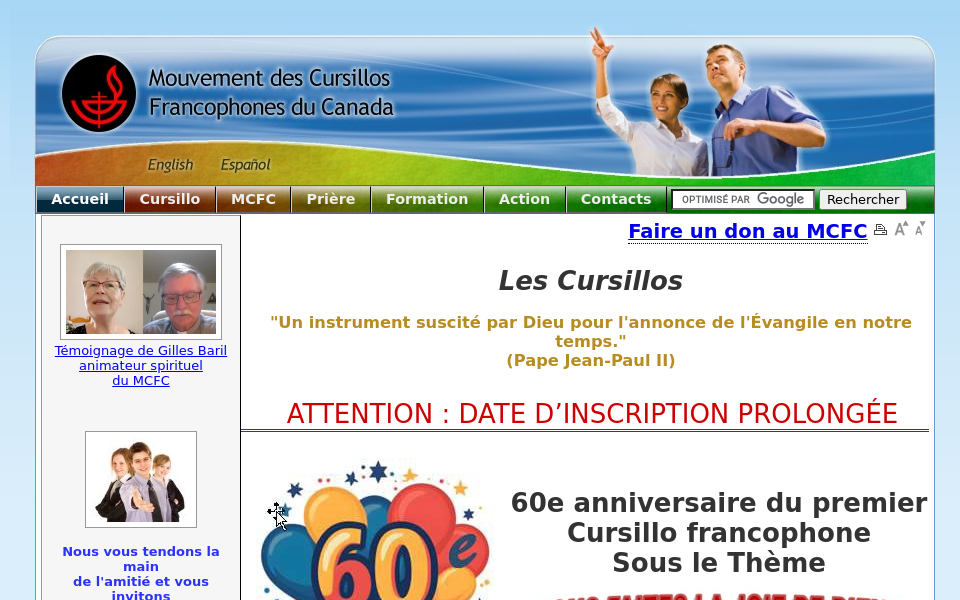 www.cursillos.ca/indexfr.php screen capture