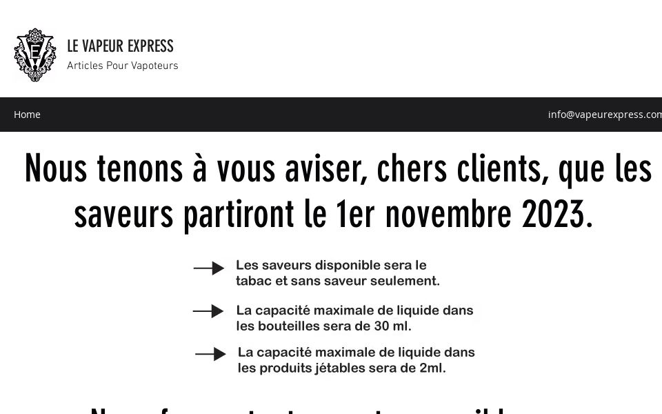 www.vapeurexpress.com/ screen capture