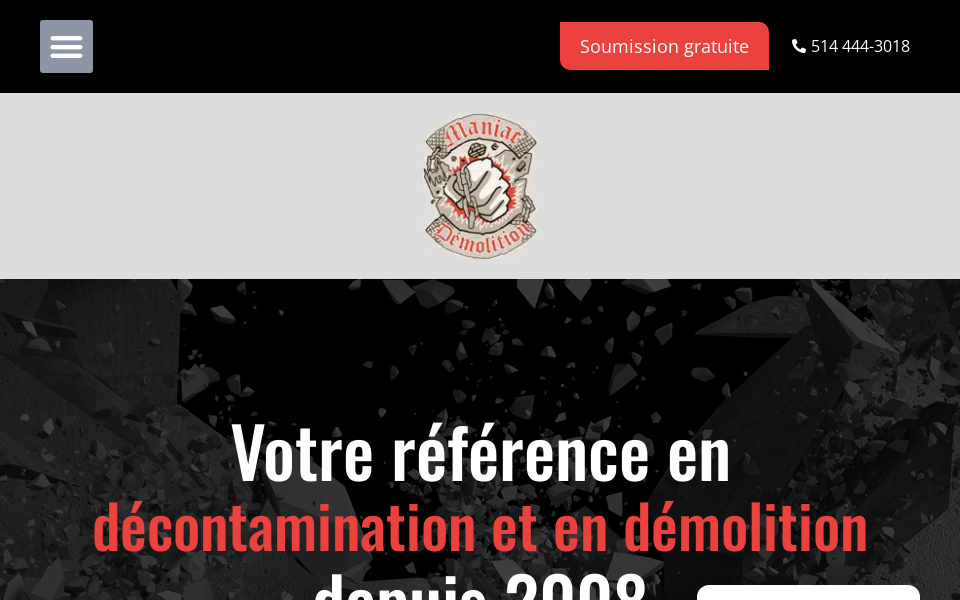 maniacdemolition.com/ screen capture