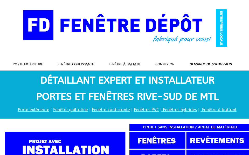 fenetredepot.ca screen capture