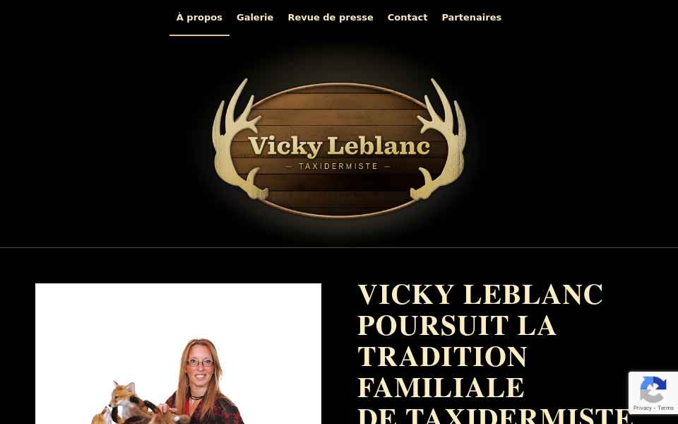 vickyleblanctaxidermiste.com/ screen capture