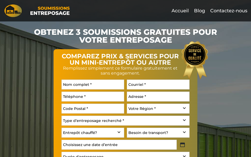 soumissionsentreposage.ca/ screen capture