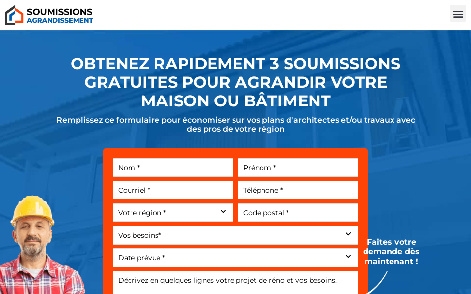 soumissionsagrandissement.ca screen capture