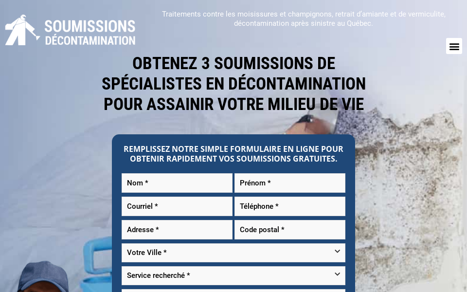 soumissionsdecontamination.ca screen capture