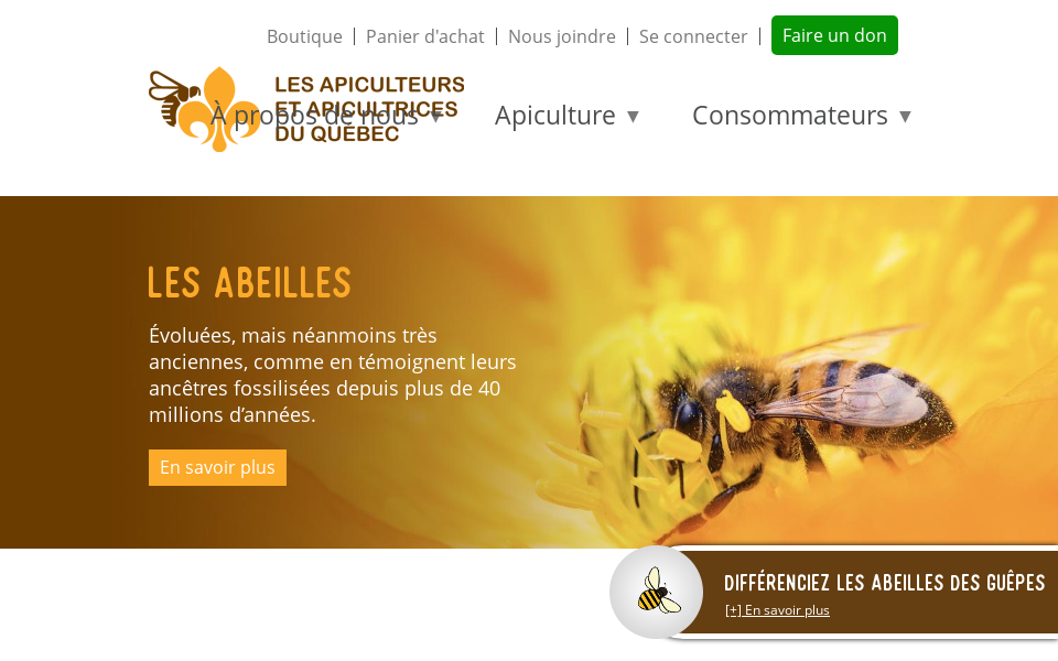 www.apiculteursduquebec.com/ screen capture