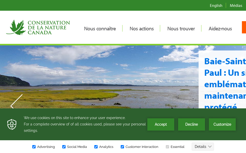 www.natureconservancy.ca/fr/nous-trouver/quebec/ screen capture