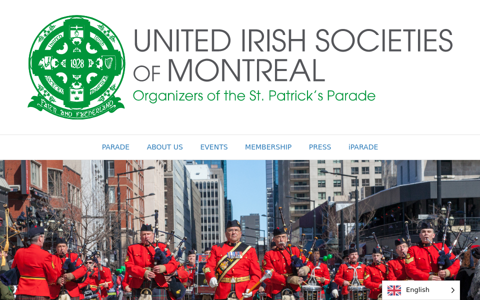 www.unitedirishsocieties.ca/ screen capture