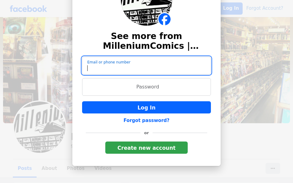 www.facebook.com/millenium.comics.1/ screen capture