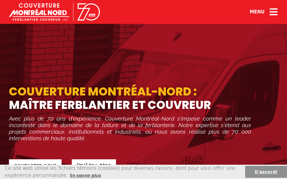 www.couverturemontrealnord.com/ screen capture