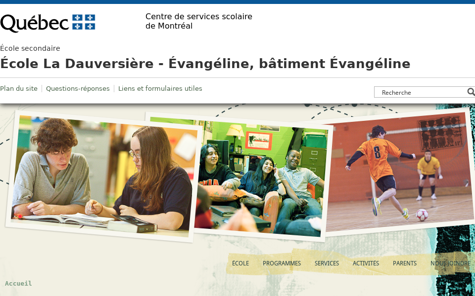 evangeline.cssdm.gouv.qc.ca/ screen capture