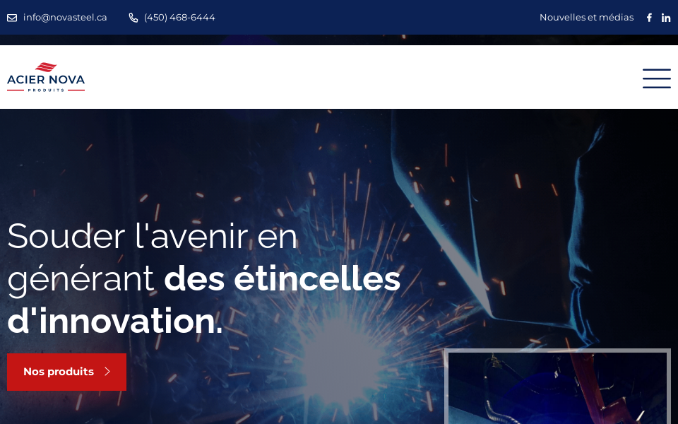 novasteelproducts.ca/ screen capture