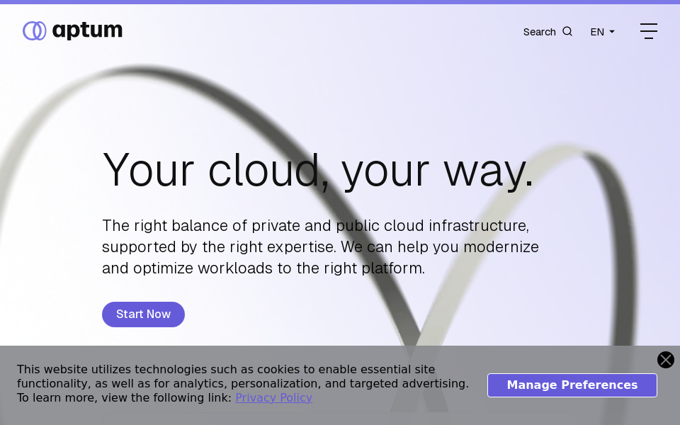 aptum.com screen capture
