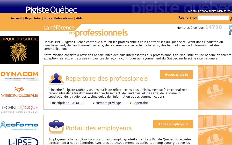 www.pigiste-quebec.com/ screen capture
